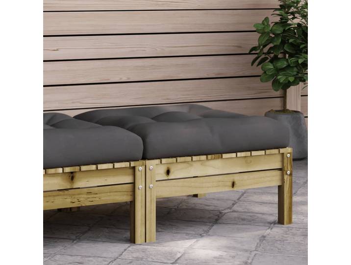 vidaXL Gartenhocker mit Kissen Kiefernholz Imprägniert