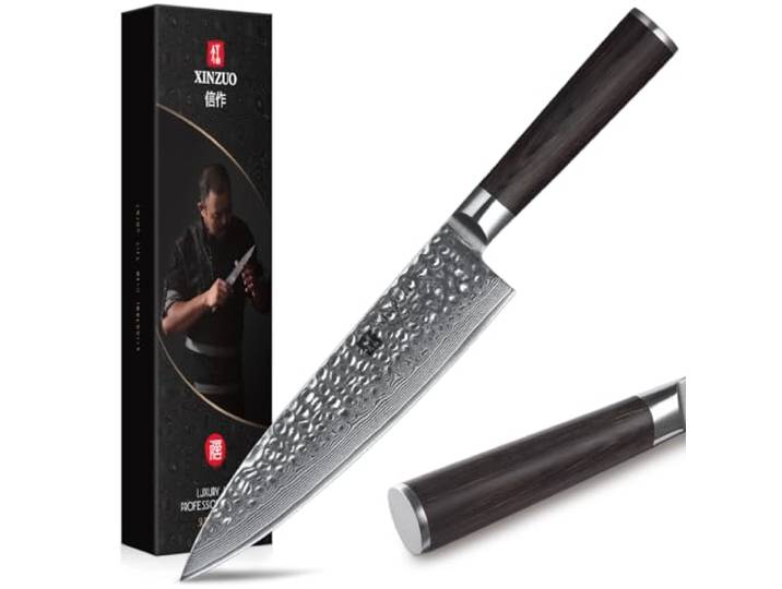 XINZUO Damaststahl Scharf Profi Kochmesser -Pakkaholz Griff 67 Schichten Damaststahl 20,1cm Chefmesser Multifunktions Küchenmesser Gyuto Damastmesser -mit Geschenkbox -He Serie