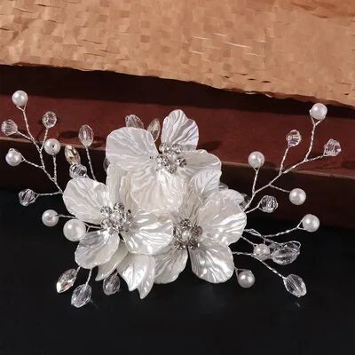 Fashion Sheath Vintage French Lace Bridal Headband With Embroidered Bow And Veil For Elegant Wedding Hair Styling silver