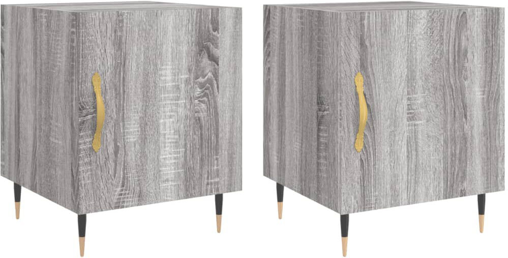 17 Stories Mehrtens Bedside Table Grey Sonoma 50cm H X 40cm W X 40cm D