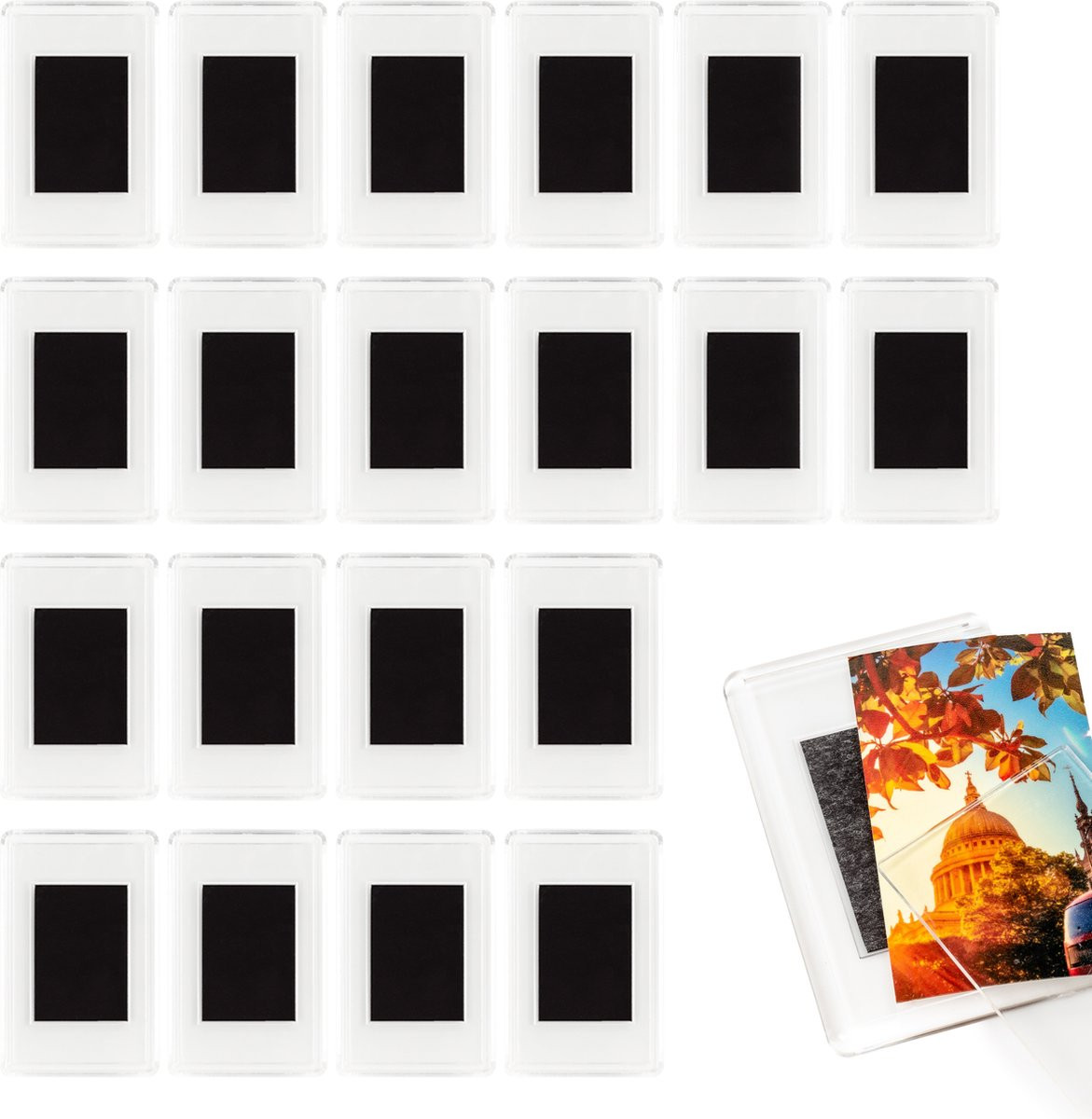Matana 20 Magnetische Fotohouders Blanco - Insteekformaat 7x5 cm