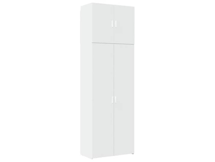GFMGUEMV Highboard Weiss 80x42,5x249 cm Holzwerkstoff Schrank mit Tueren Glatte Oberflaeche, feuchtigkeitsbestaendig, Griffe inklusive, reinigung mit feuchtem Tuch, vielseitig in Wohnbereichen
