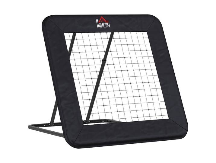 Homcom Fussball Rebounder klappbar Kickback Tor Rückprallwand verstellbar Stahl Schwarz, Metall, 118x128 cm, Freizeit & Co, Sport & Fitness