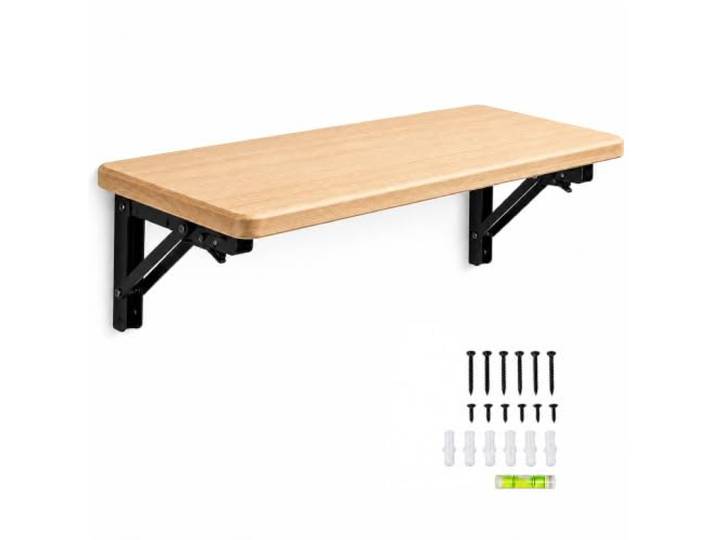 JSLJJBD Wandklapptisch, Klappbarer Wandtisch Platzsparender Wandtisch für Kleine Räume, Küche, Waschküche und Homeoffice(Naturalwoodtone,31.5inx15.7in)