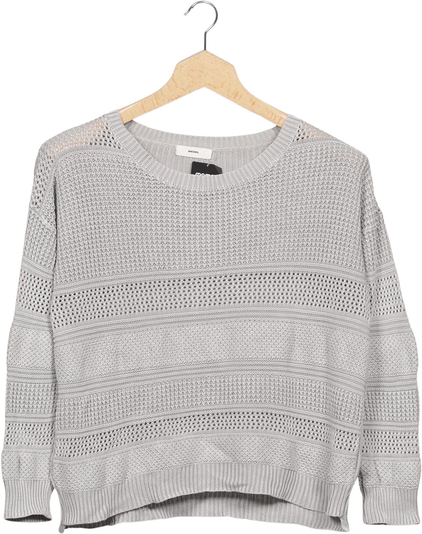 Diesel Damen Pullover, Grau, Gr. L, Baumwolle - Second Hand