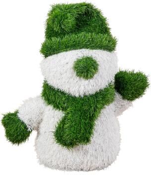 Nearly Natural 22-in UV Resistant Grass Garden Plush Topiary Snowman (Indoor/Outdoor)