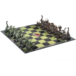 The Noble Collection - Jurassic Park Schachset – 32 Dino‐Figuren, detailreiches Spielbrett 47 cm, offiziell lizenziert