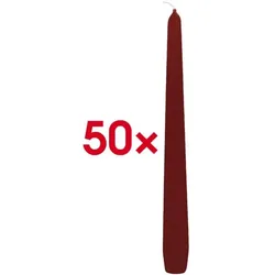 Papstar 50 Gastrokerzen einfarbig klassisch 25 cm Leuchterkerzen rot