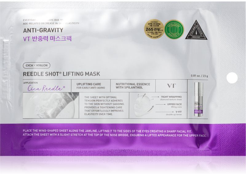 VT Cosmetics Reedle Shot Lifting Mask intensive lifting mask with firming effect 23 g