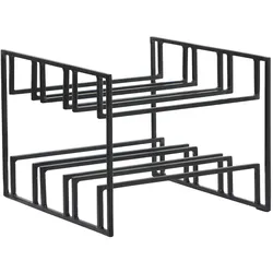 KADIMA DESIGN Weinflaschenhalter für 6 Flaschen 29x21x25 cm Weinregal Schwarz Metall, Flaschenhalter Eisen Modern, Weinständer Weinhalter Tisch