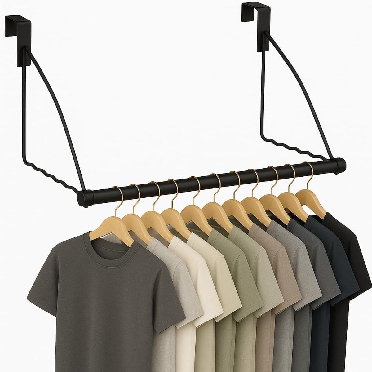 SnelShoppen Over De Deur Haken - Badkamer Hangers voor Kleding en Handdoeken - Zwart, 2 Stuks