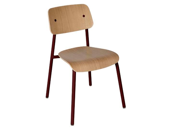 Stuhl, Eichenholz, Aluminiumgestell, 51,7×53,5×80,5 cm, Zeitlos Eleganz, Modern, Fermob