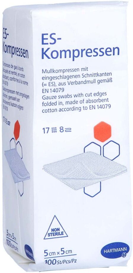 Es-kompressen unsteril 5x5 cm 8fach