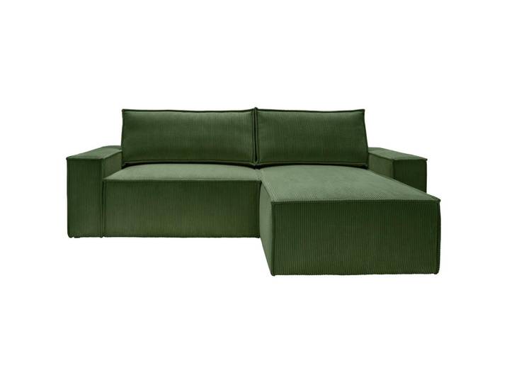 Ecksofa mit Schlaffunktion Perllo Dunkelgrün 251x170 cm