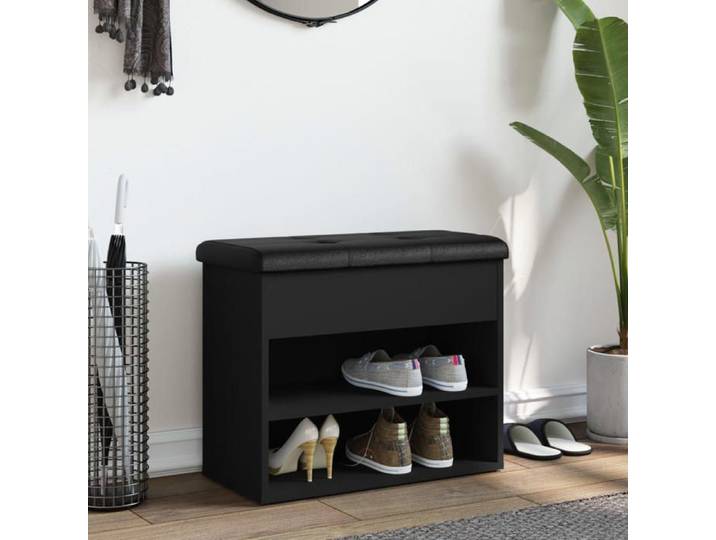 Meuble chaussures de couloir ZENCORE - Noir Banc à chaussures 1PC - Montage simple - noir 62x32x50cm - Bois d'ingénierie LH1813454