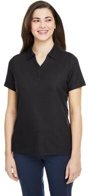 CORE365 CE112W Women's Fusion ChromaSoft Pique Polo Shirt in Black size 2XL   Polyester