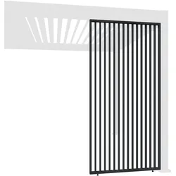 Weide Vertikale Lamellenwand Für Pergola Aus Aluminium 3 Maße Grau1.23 Meter