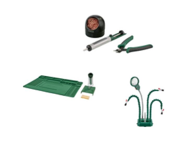 PARKSIDE® Pompe à dessouder ou Tapis de soudure et support pour fer à souder ou 3e main flexible avec lampe pour soudage