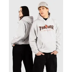 Thrasher X Spitfire Big Head Outline Hoodie ash grey Gr. S