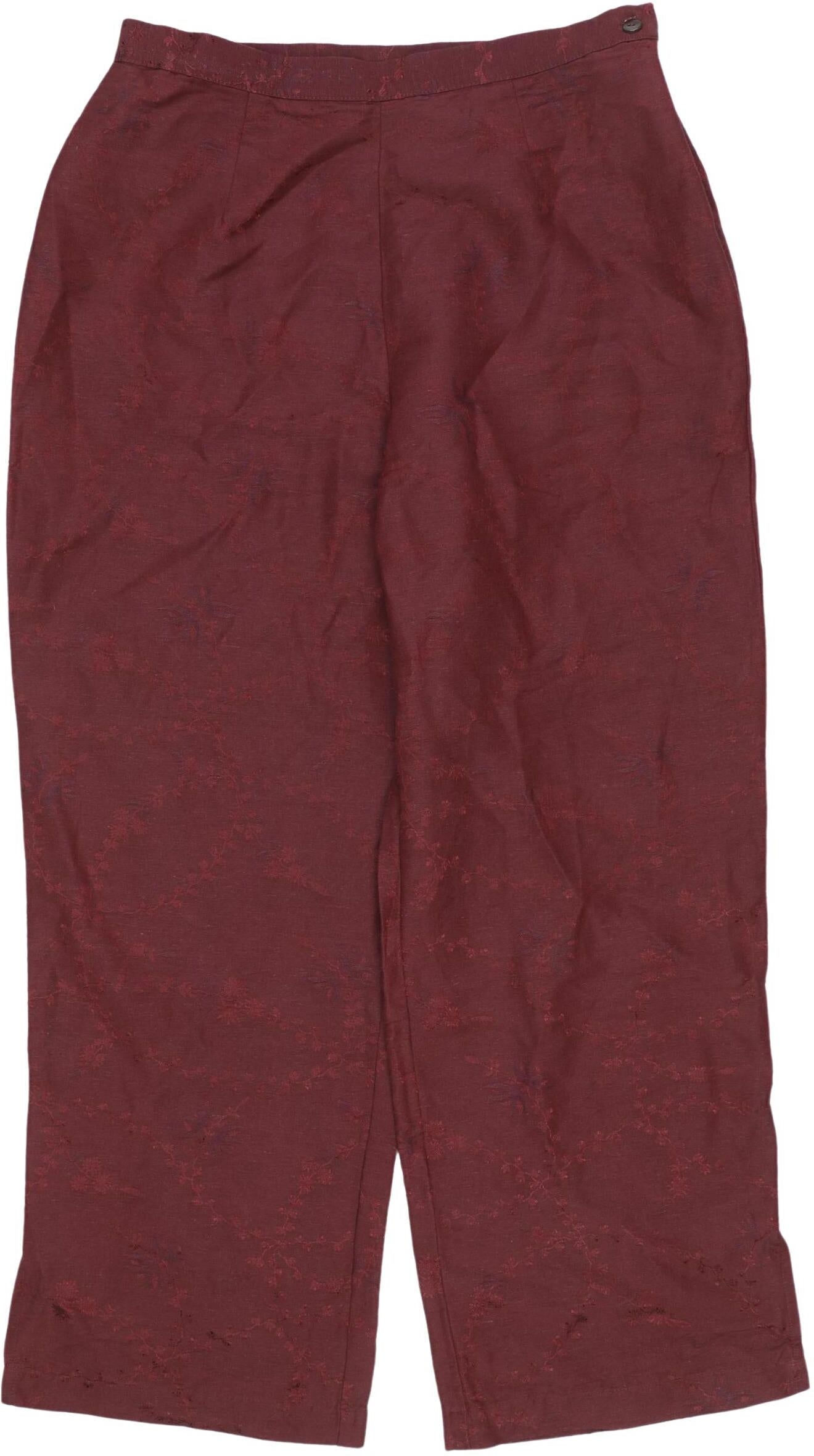 hessnatur Damen Stoffhose, Bordeaux, Gr. EU 36, Hanf / Seide - Second Hand