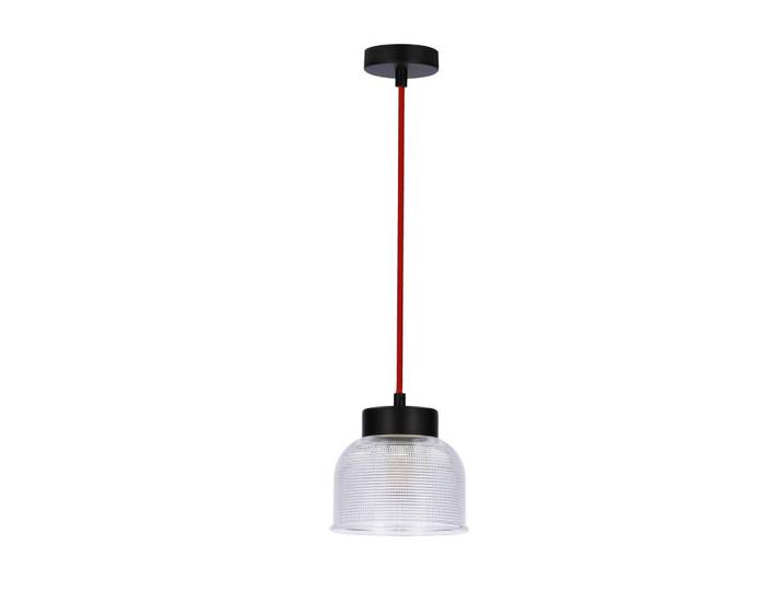 Pendelleuchte Liverpool, Rot, Schwarz, Transparent, Metall, Glas, 14.5x90x14.5 cm, RoHS, Europäischer Sicherheitsstandard, einfach zu transportieren, Lampen & Leuchten, Innenbeleuchtung, Hängeleuchten, Pendelleuchten