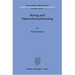 Betrug und Opfermitverantwortung, Fachbücher von Manfred Ellmer
