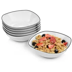 SÄNGER Porzellan Müslischalen Set Bilgola Black Rim 6 teilig