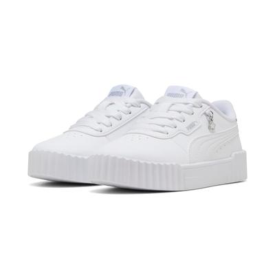 Sneaker PUMA "CARINA 30 CHARM PS", Mädchen, Gr. 31, Textil, puma weiß, puma silber, Synthetik, Schuhe Sneaker