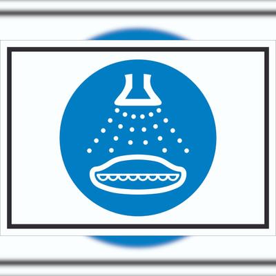 HB-Druck Wassersprühanlage einschalten beim Aussetzvorgang Symbol Schild A6 (105x148mm)