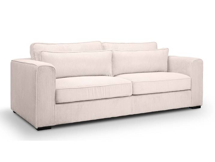 3-Sitzer Polstersofa Almera , 241cm , Cordstoff , grau-beige