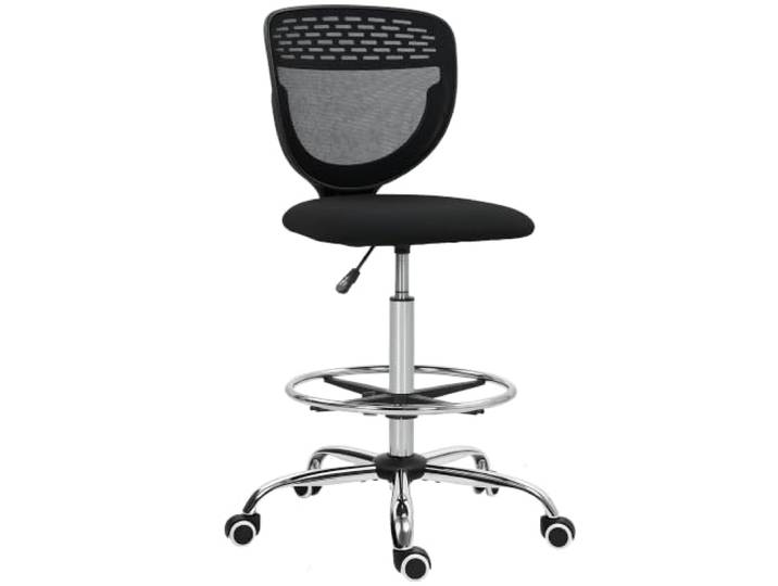 Vinsetto Bürostuhl Ergonomisch mit Verstellbarem Fußring Schwarz