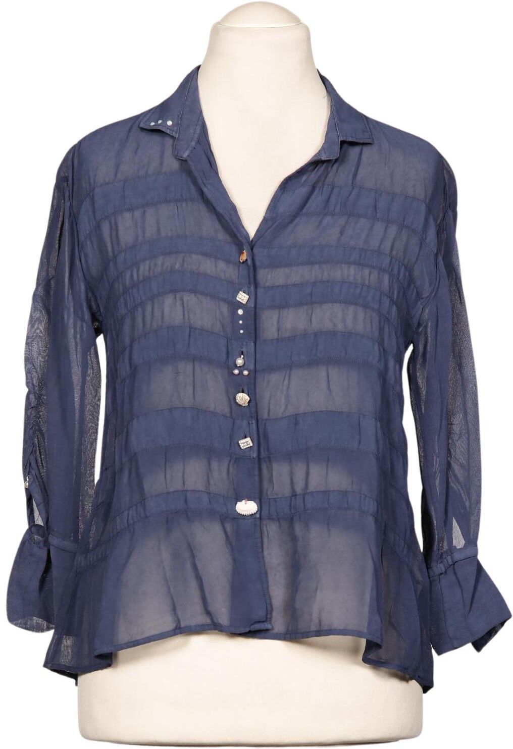 Elisa Cavaletti Damen Bluse, Blau, Gr. M, Viskose - Second Hand
