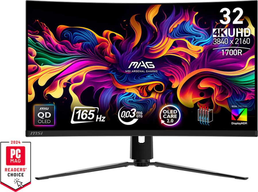 MSI MAG 321CUP QD-OLED, 80 cm (31.5"), 3840 x 2160 Pixel, 4K Ultra HD, QD-OLED, 0,03 ms, Schwarz