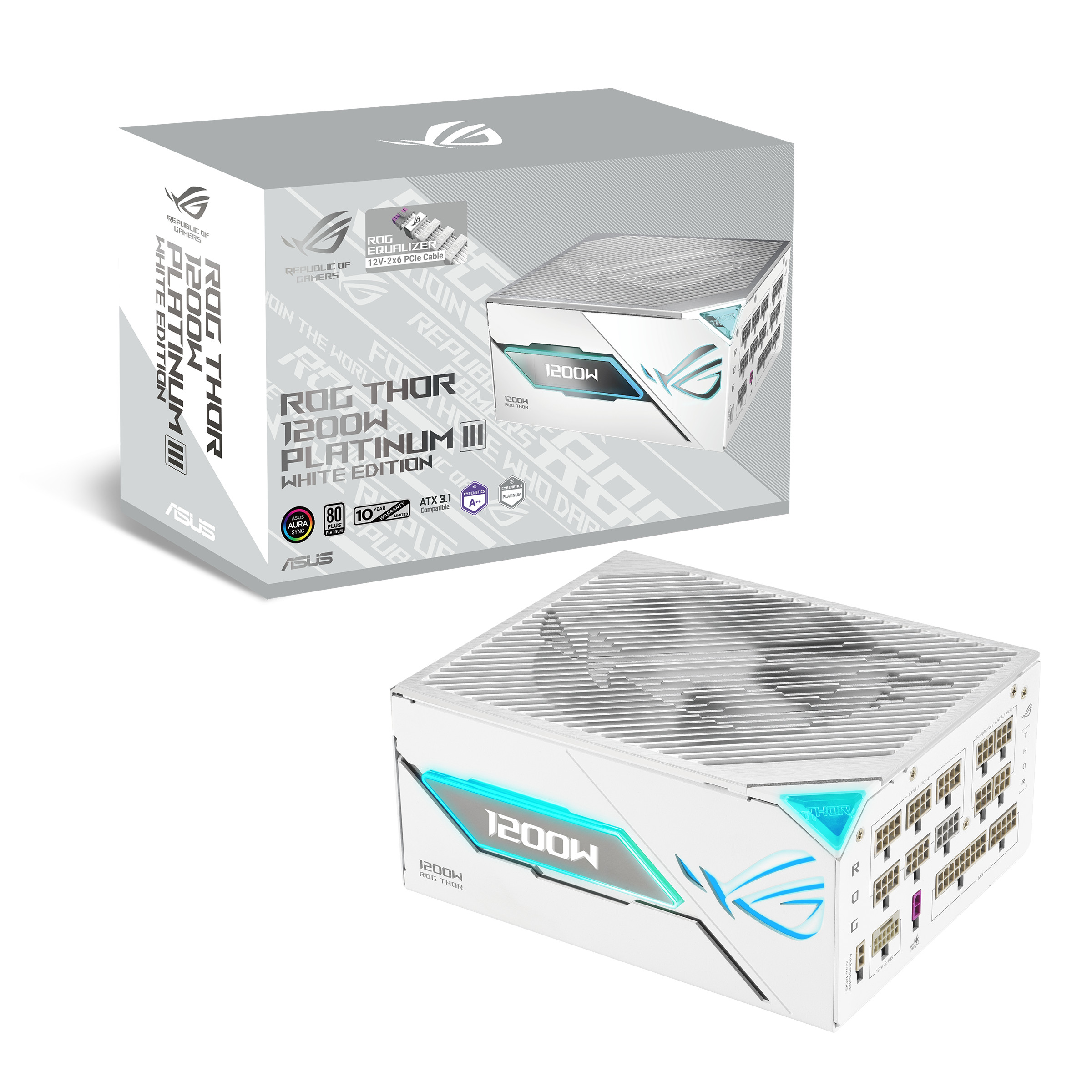 ASUS ROG Thor Platinum 1200P3 White 1200W Platinum Gaming Netzteil Modular PCIe5.1 90YE00V9-B0NA00