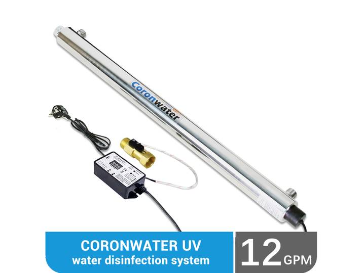 Désinfection UV Coronwater avec Débitmètre, stérilisation 12 Gpm pour filtre à eau