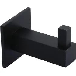 Technik Team, Kleiderhaken + Wandgarderobe, Mantelhaken Tikal mit Platte 40x40mm, T 55mm Edelstahl schwarz matt
