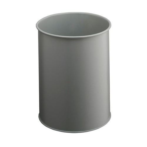 Durable Papierkorb Metall rund 15 Liter grau