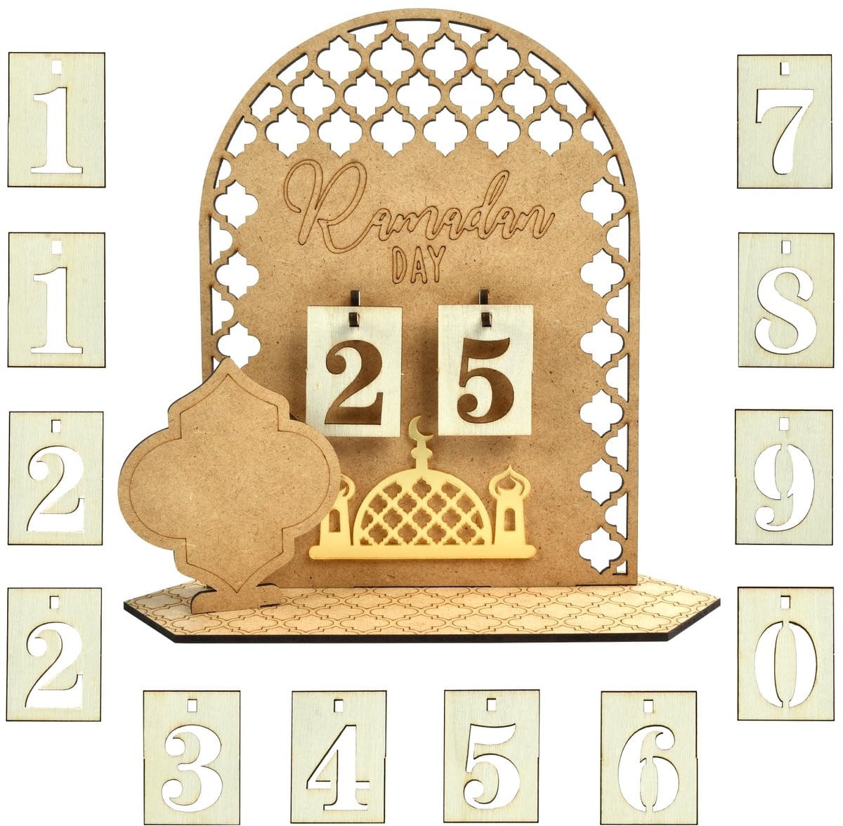 Dailygoods Houten Ramadan Kalender - 30 Dagen Eid Adventskalender voor kinderen