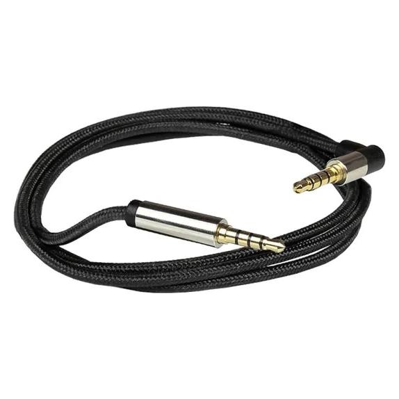 Python Audio Anschlusskabel High-Quality, 4-poliger 3,5mm Klinkenstecker an Klinkenstecker gewinkelt, Texti (1.50 m, 2.5mm Klinkenkabel) (GC-M0233)