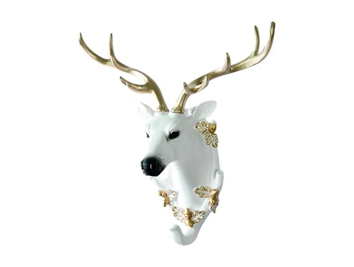 Sculptures de cerf premium blanches, Tête de cerf à suspendre, Décoration murale pour la maison, Statue de tête de cerf, Qualité supérieure