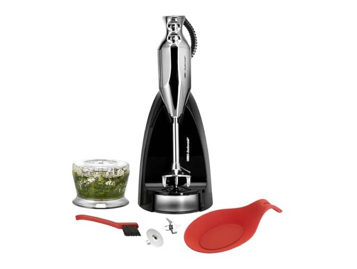 ESGE Zauberstab M 200 Chrom 90580 Stabmixer, Pürierstab, 2 Stufen bis 17.000 U/Min, ergonomischer Griff, langlebiger, robuster Motor, inkl. Zubehör, 200W, Made in Switzerland