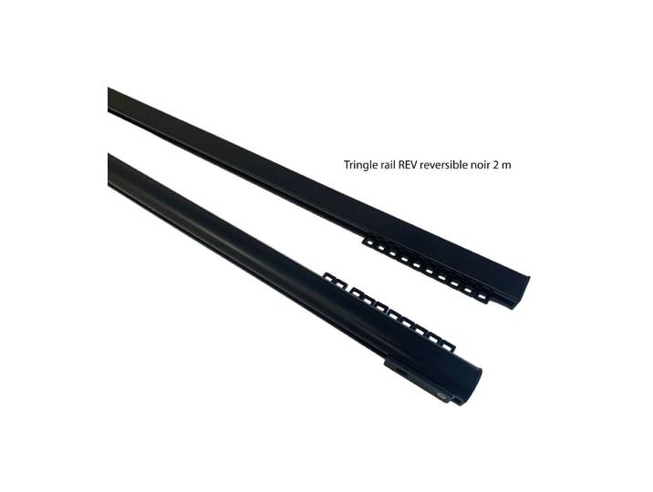 Tringle rail réversible pour rideau en aluminium l 2 m noir