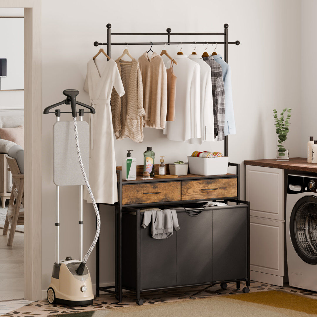 Mondeer Plastic Laundry Cart with Wheels 199cm H X 106cm W X 33cm D