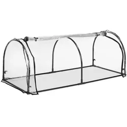 Relaxdays Folienfrühbeet PVC mit Tür Schwarz,Transparent