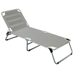 Gartenliege Amigo aus Aluminium, Fiam Design, 3-fach verstellbar, grau, wetterfest für Outdoor