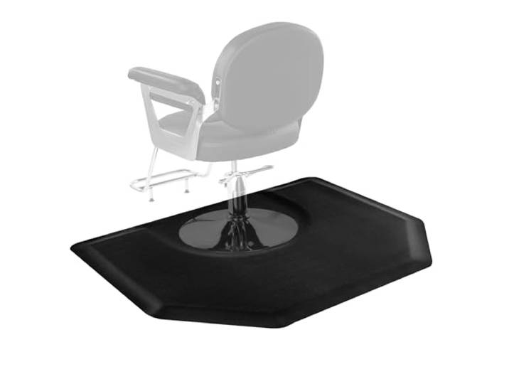 VEVOR Tapis de Chaise de Salon Coiffure\, 1225x1505x13 mm\, Tapis de Sol Salon Coiffeur Anti-Fatigue pour Base de Chaise Circulaire\, Surface en PVC\, Facile à Nettoyer\, Bords Biseautés Anti-trébuchement