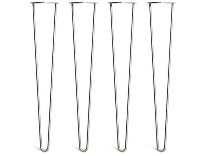 The Hairpin Leg Co. 4X Haarnadel-Tischbeine: Doppel-Schweiß Stahl, Schrauben, Anleitung, Schutzfüße. Klassischer 10mm 2 Stangen Stil. 71cm Klarlack
