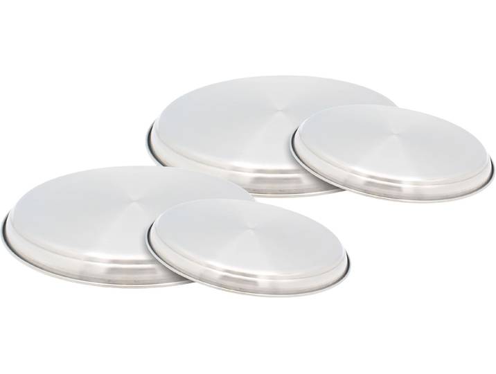 Herd-Abdeckplatte KRÜGER Edelstahl Herdplatten-Set, 4-tlg. , silber (silberfarben), H:1,5cm, Edelstahl, Herdabdeckplatten, Herd-Abdeckplatte, (2x Ø 16 cm + 2x Ø 20 cm)