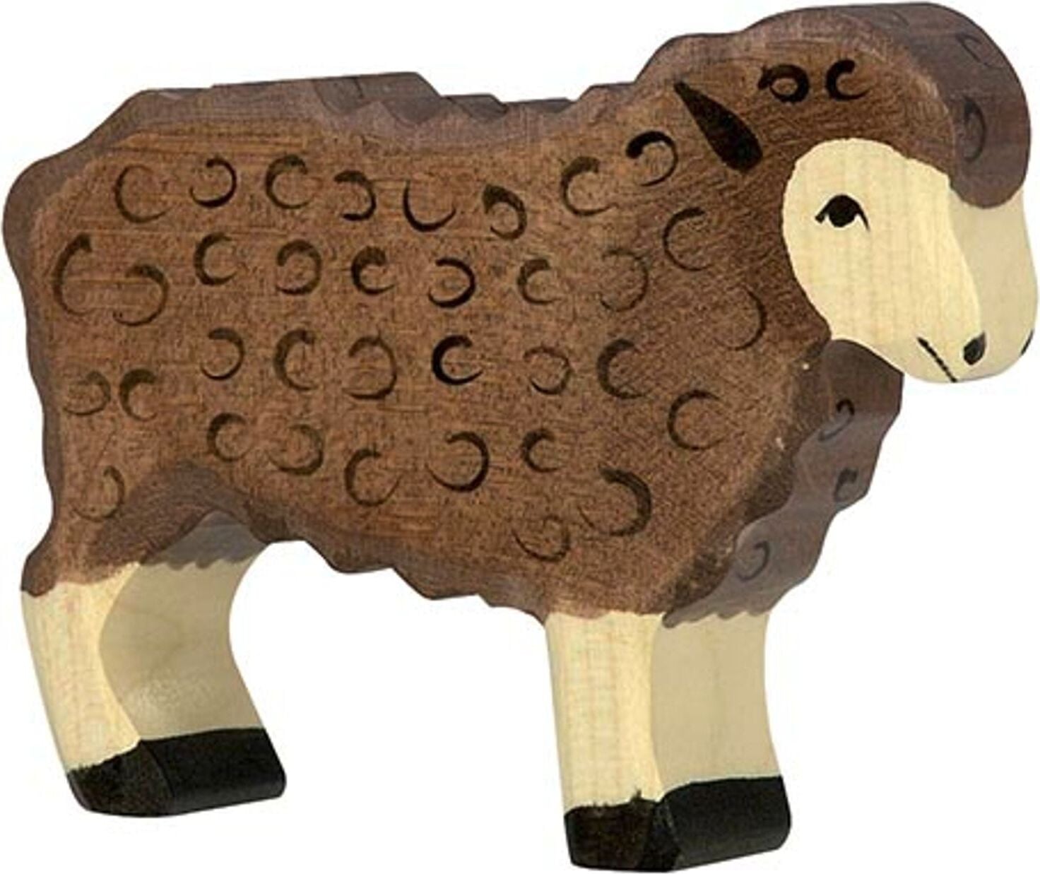 Holztiger schaap staand zwart