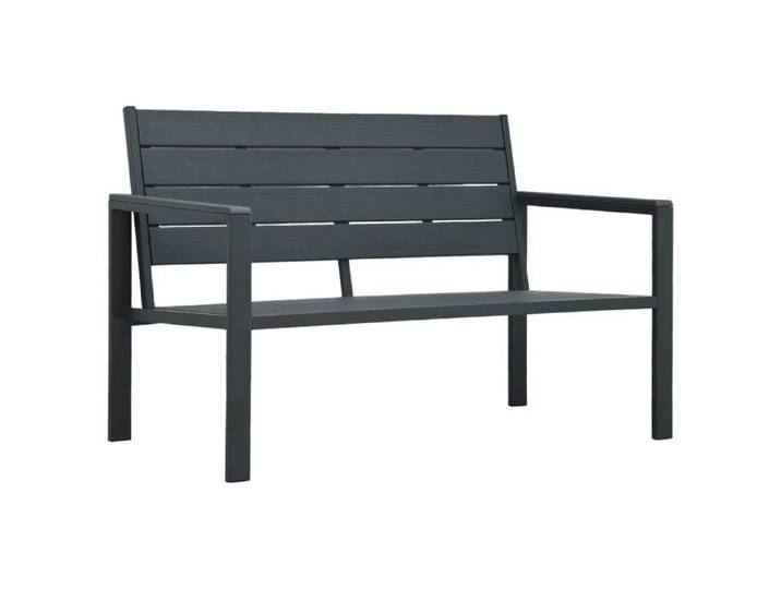 Banc de jardin meuble de patio d'extérieur terrasse 120 cm pehd gris aspect de bois